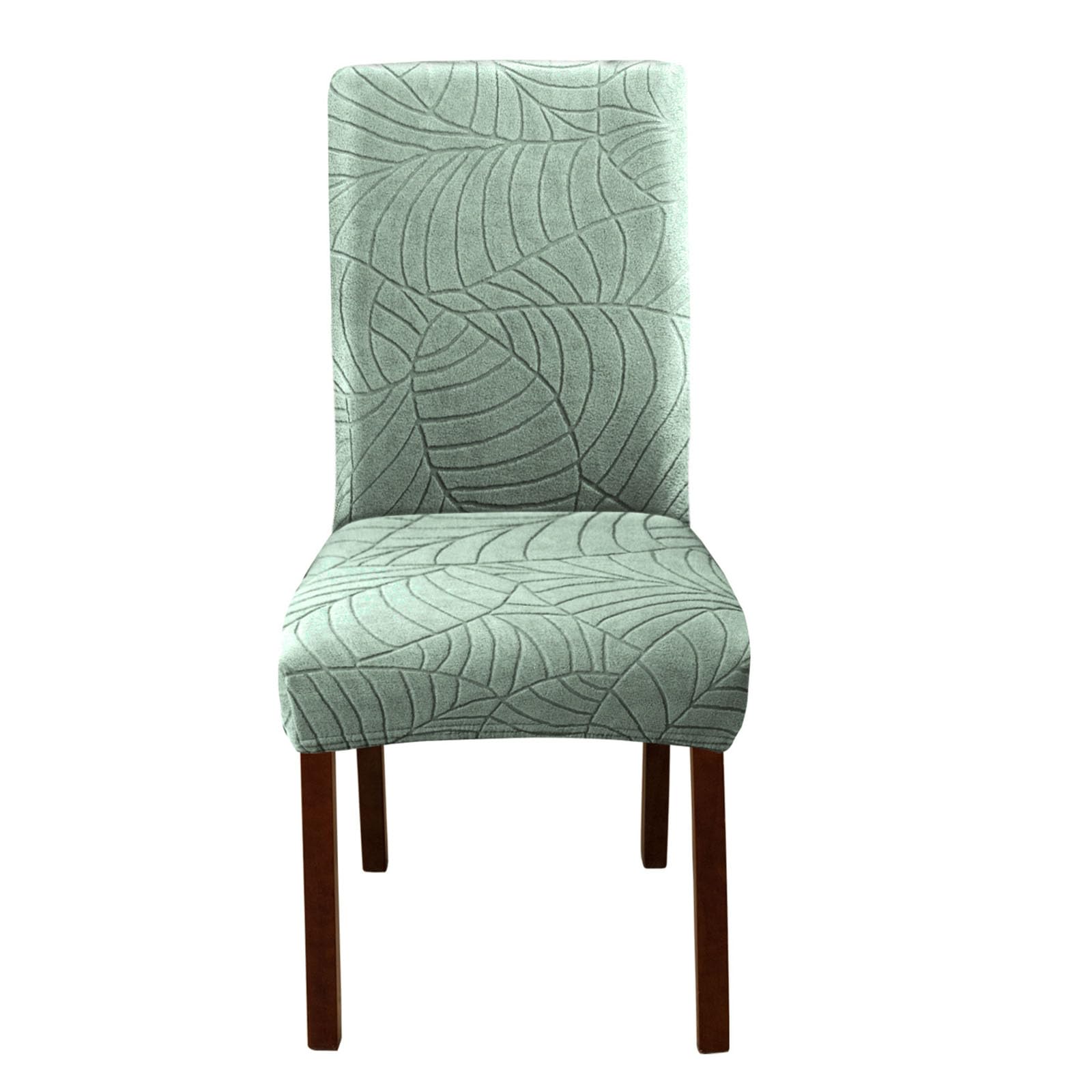 Msioytog Leaves Pattern High Backrest Chair Cover Elastic Wrinkled Resistant Polyester Slipcover for Dining Chair Machine Washable High Backrest Dining Slipcover