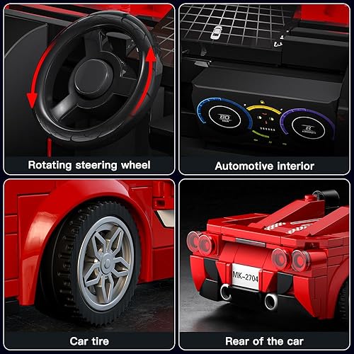 Miniatura 6 de Mould King Speed Champion F8 - Modelos de juguetes de construcción con vitrina, 27041, modelos de bloques de construcción, juguetes de súper autos,