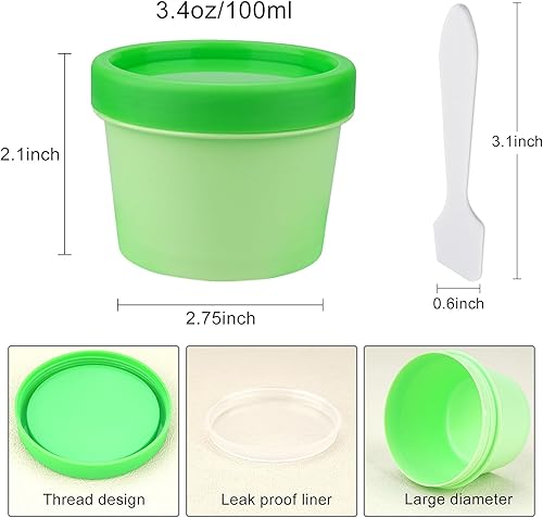 Miniatura 2 de Cosywell Tarros cosméticos de 3.4 onzas  3.4 fl oz, tarros de plástico vacíos para crema, 4 recipientes de viaje recargables para artículos de