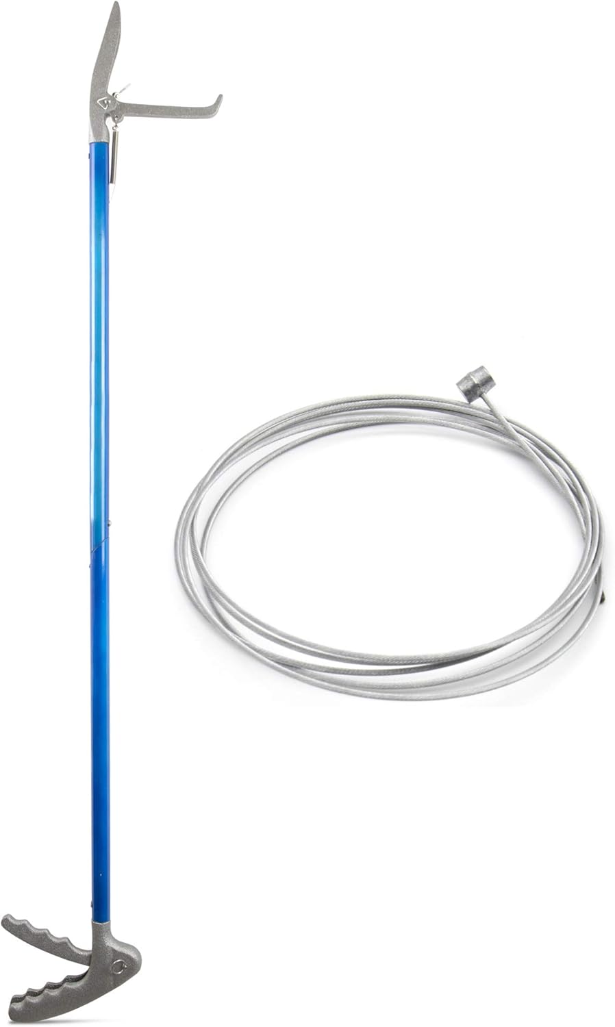 Cynamed 43" Long Reach Snake Tongs Reptile Grabber Catcher, Stainless Steel & Wide Jaw Pick-up Handling Tool