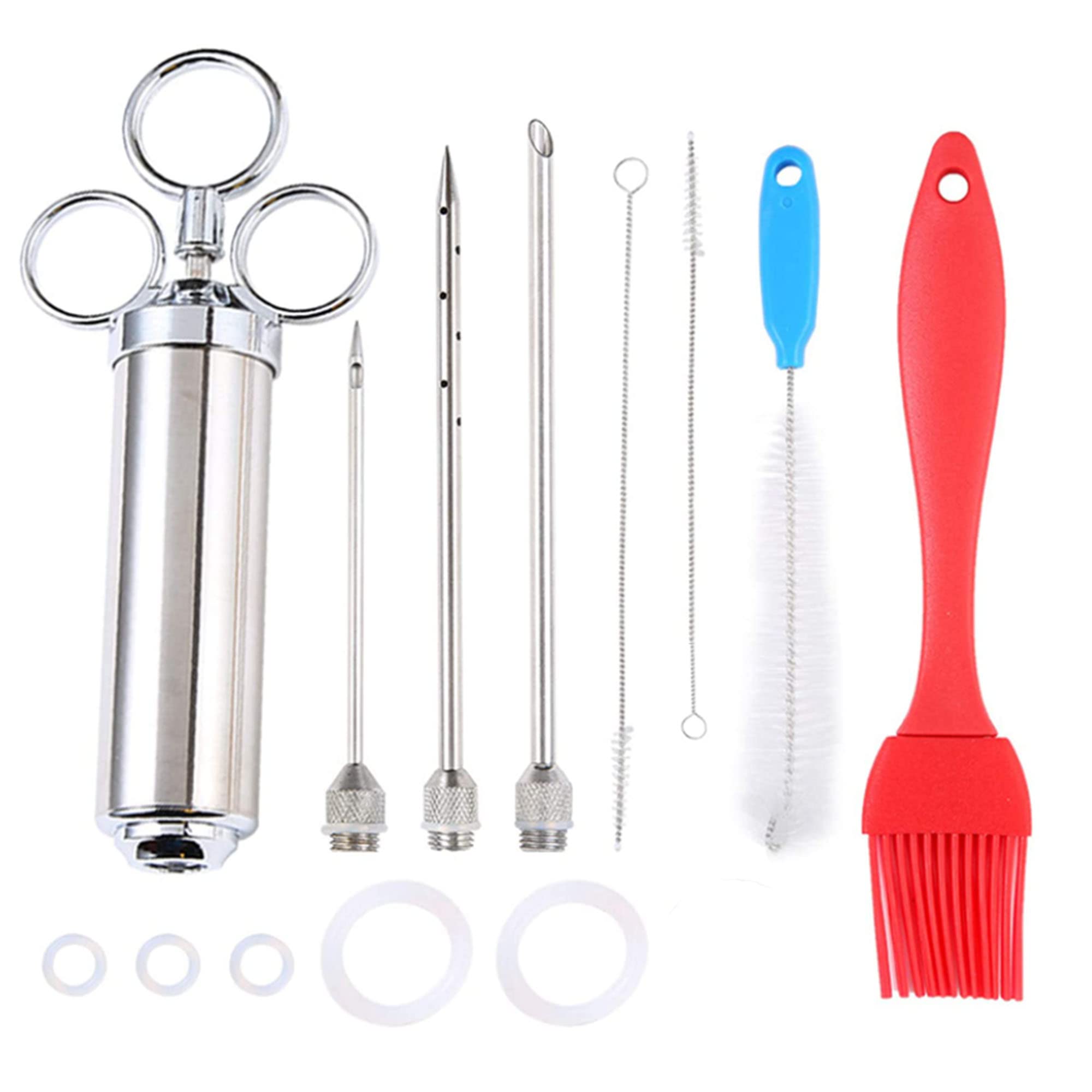 ARCSEUW Meat Injector Syringe, 304 Stainless Steel Marinade Food Syringe with Three Needles and 2 Needles Cleaner Best for Turkey, BBQ, Roasts, Grill Spices and Much More/8