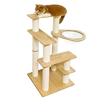 猫柱@要プロフ確認　 Amazon | 猫家族 突っ張り強化設計 倒れない キャットタワー