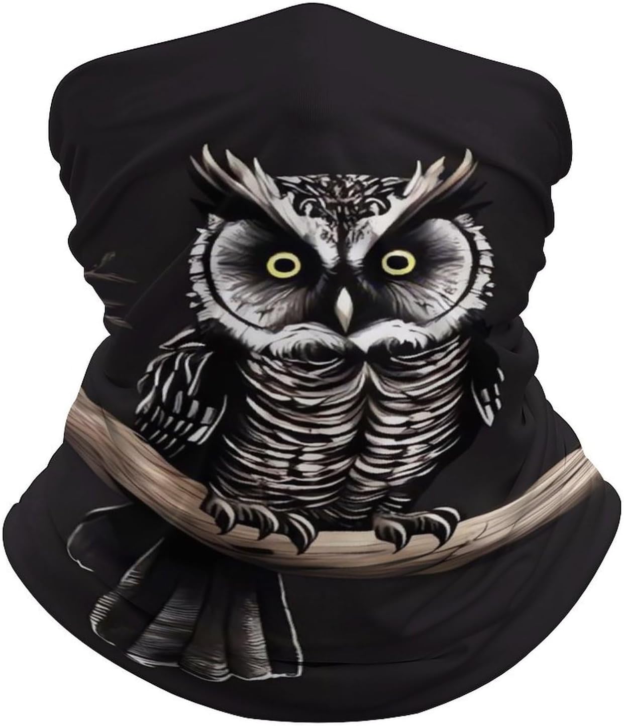 Late Night Owl Neck Gaiter UV Protection Polyester Face Gaiter Breathable Quick Dry Head Wrap Multifunctional Stretchy Seamless Bandana for Outdoor Cycling Hiking Skiing Running