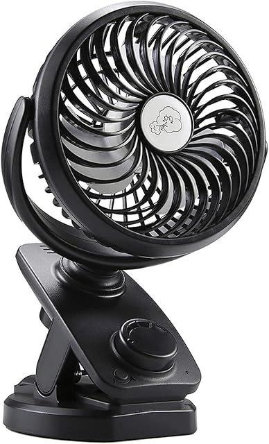COMLIFE USB Desk Fan,90°Auto Rotation Portable Clip On Stroller Fan,5000mAh Rechargeable Battery Personal Fan with Diffuser Function&Powerful Airflow for Home Office Outdoor(Ultra Quiet,Up to 40hrs)
