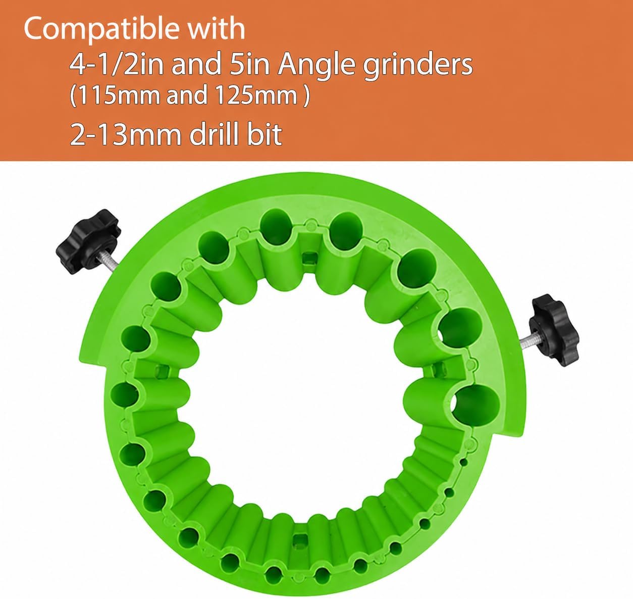 Drill Bit Sharpener for Angle Grinder, 2-13mm Drill Bit Sharpening Attachment for 125mm/5" Grinders, Portable Drill Bit Grinding Tool for Metal, Wood & Masonry Bits, Green