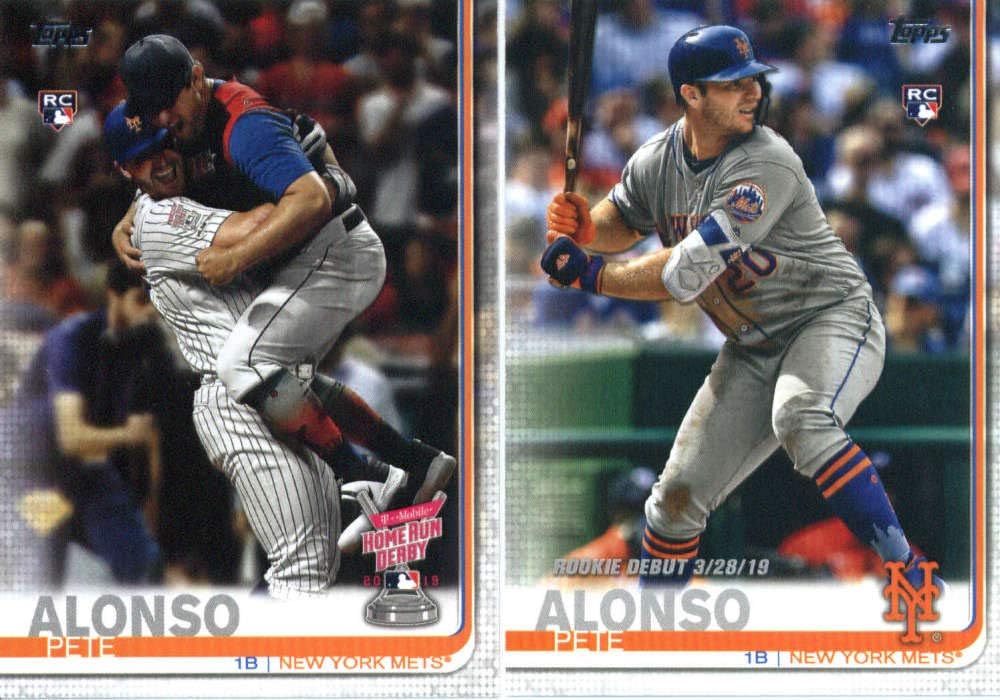2019 Topps Update Baseball New York Mets Team Set of 9 Cards: Edwin Diaz(#US17), Pete Alonso(#US47), Robinson Cano(#US107), Jeurys Familia(#US156), Pete Alonso(#US198), Jeff McNeil(#US261), Pete Alonso(#US262), Noah Syndergaard(#US265), Jacob deGrom(#US267)