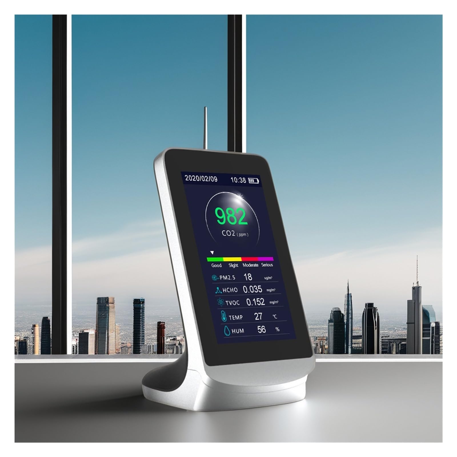 Détecteur de gaz, – Nouveau Moniteur de qualité gaz TVOC DM72B for l'air, testeur capteur dioxyde Carbone Multifonctionnel Haute sensibilité for l'intérieur, Meilleures Ventes, pour la Maison