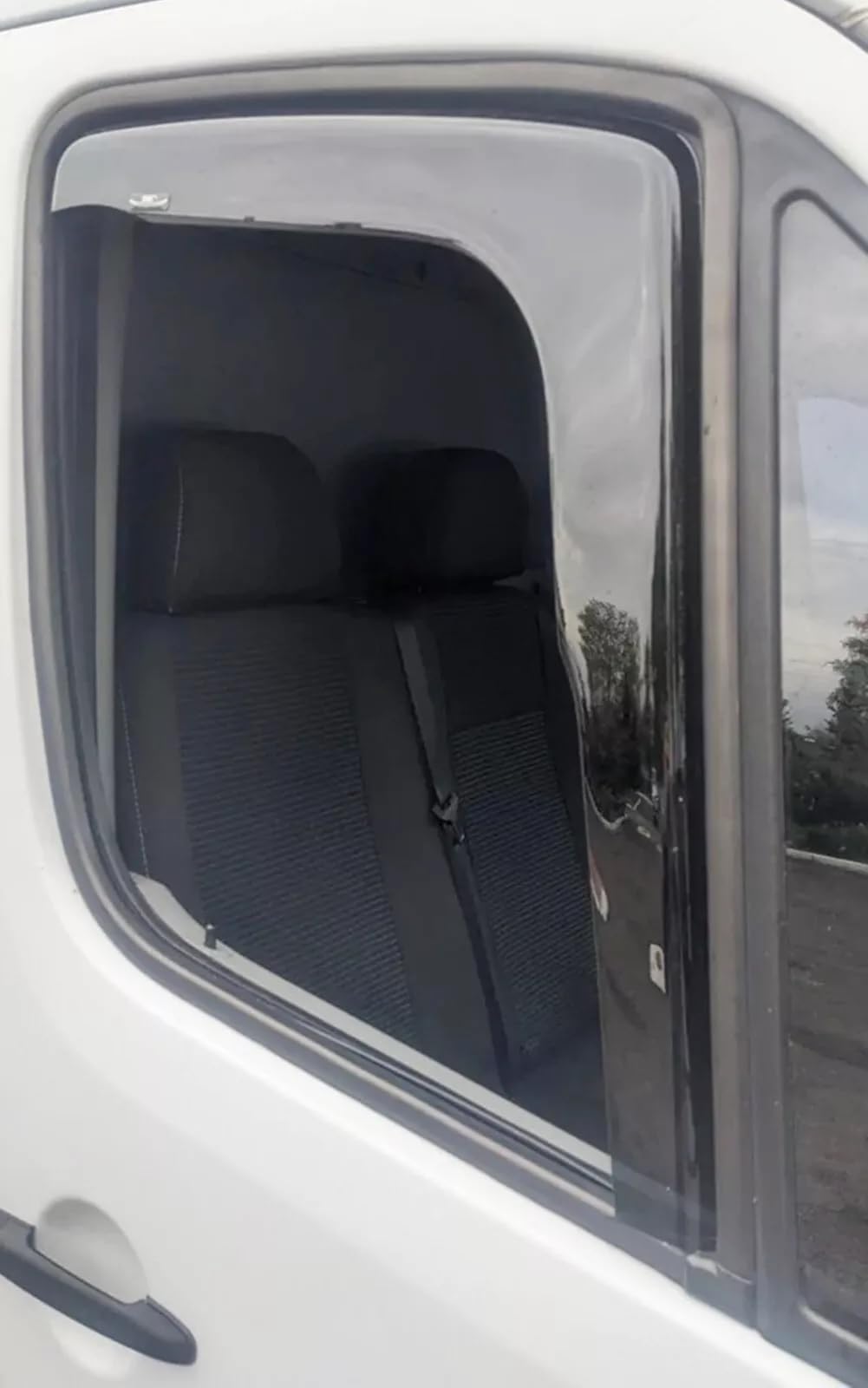 Kit 2 Deflettori Aria Nero Fumé Antivento per Finestrini Laterali Anteriori Compatibile con Mercedes-Benz Sprinter W906 VW Crafter 2006-2018