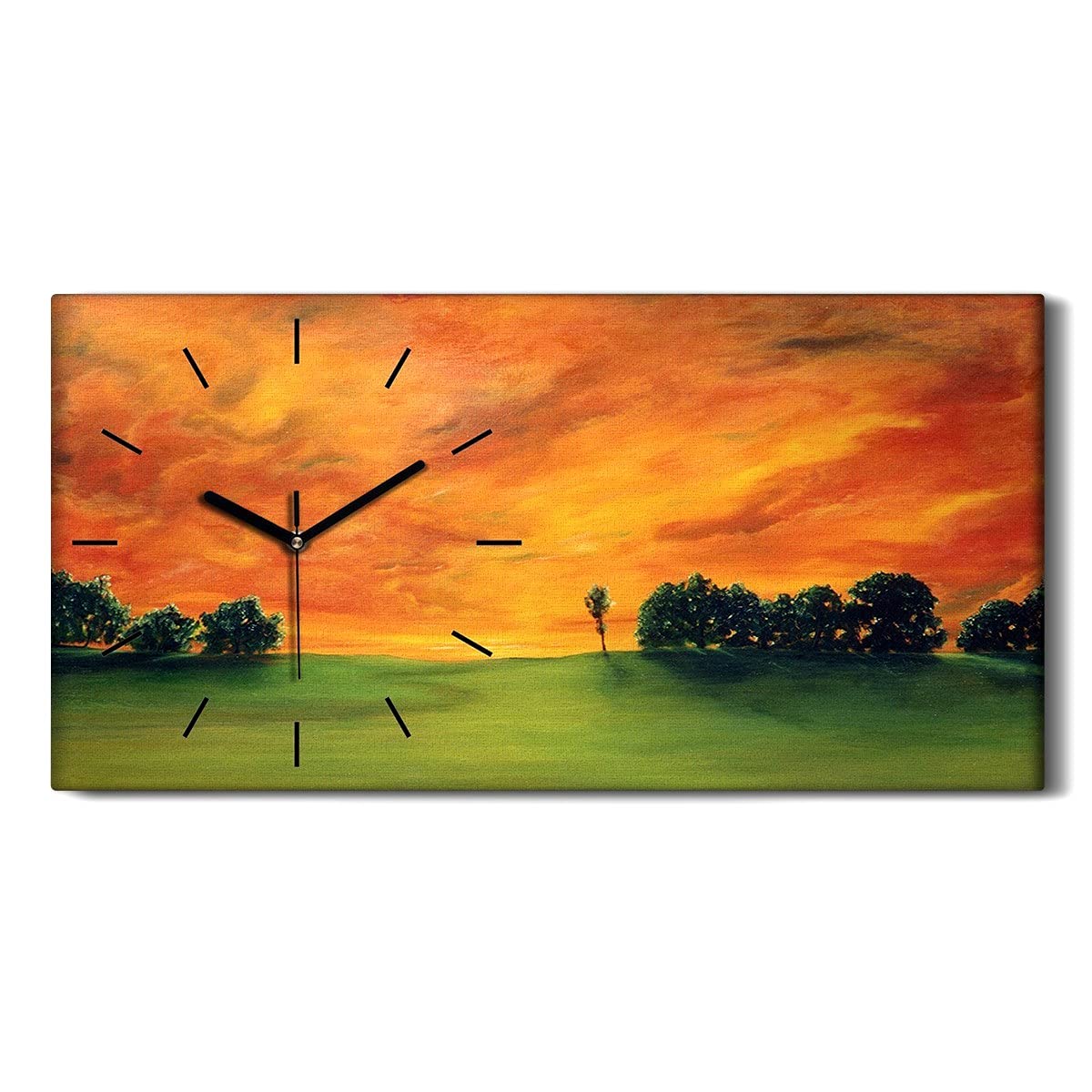 Horloge sur Toile Silencieuse Sans Bruit Décoration Murale 60x30cm
