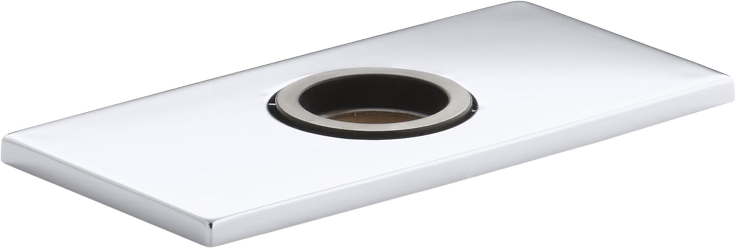 Kohler K-13478-B-CP Optional 4" Escutcheon Square Plate for Insight Faucet, Polished Chrome