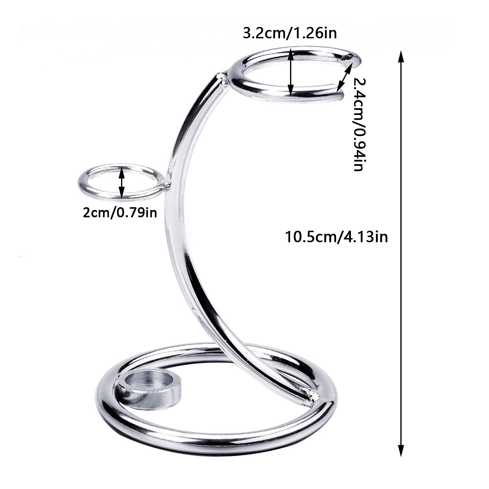 Supporto per Pennello da Barba Acciaio Inossidabile Portatile Supporto Spazzola Pennello Barba Durevole Robusto Supporto di Strumenti per la Rasatura 2 IN 1 per Uomo Domestico e in Viaggio Argento