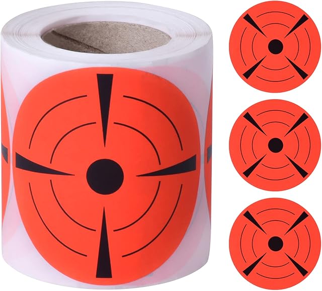 Zsanhua 200 Pcs Fluorescent Shooting Targets Stickers Round Adhesive Target Pasters Self Adhesive Target Paper for Shooting Training All Types of Target Practice(Fluorescent Red)