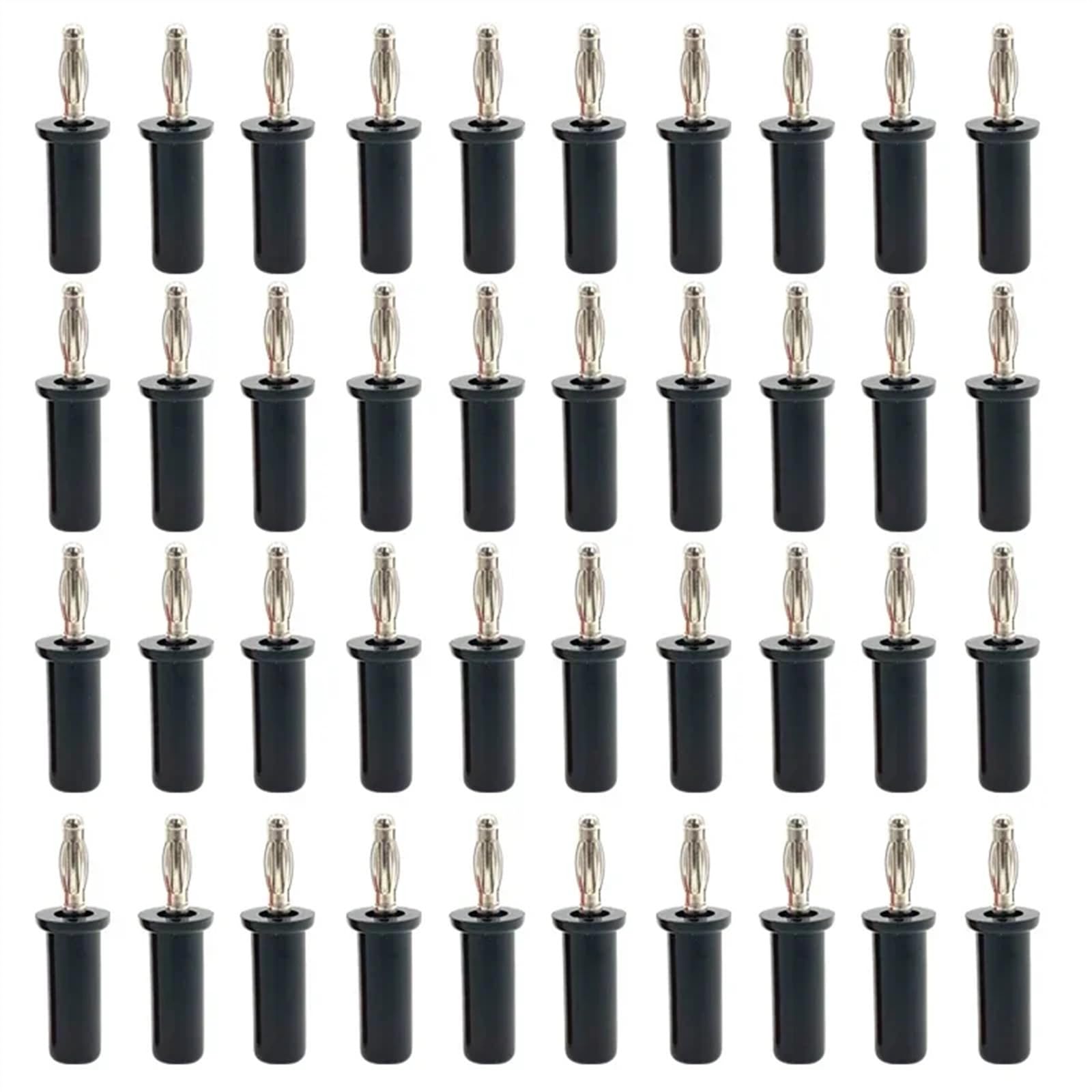 40 cavi per casse acustiche a forma di banana da 4 mm, connettori a banana placcati in nichel (40 nero)