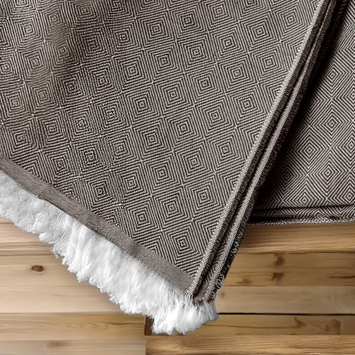 HIPERMANTA Colcha Multiusos Sofa. Plaid Sofa. Manta Foulard. Plaid Multiusos Cubresofa. Comoda Practica Suave Calida. Modelo Indo 225x285 cm Color Marron