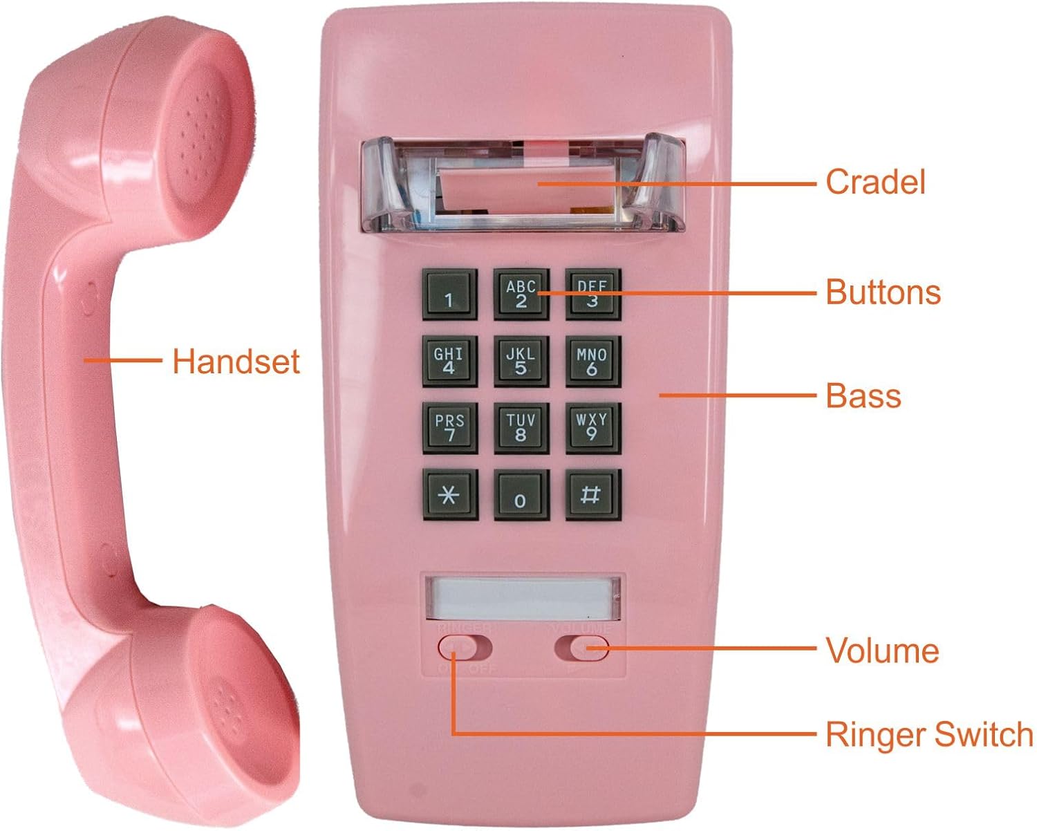 Wall Phone, Wall Phones for landline Wall Mount, Used for Hotel School and Home.
