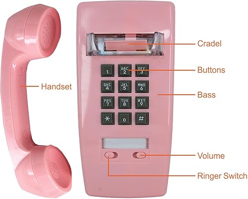 Miniatura 5 de Teléfono de pared, teléfonos de pared para montaje en pared fijo, utilizado para la escuela del hotel y el hogar.