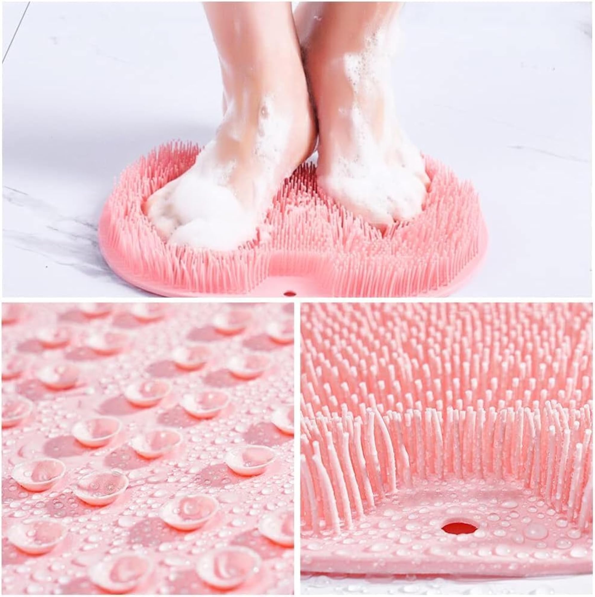 Shower Foot & Back Scrubber, Wall Mounted Silicone Brush