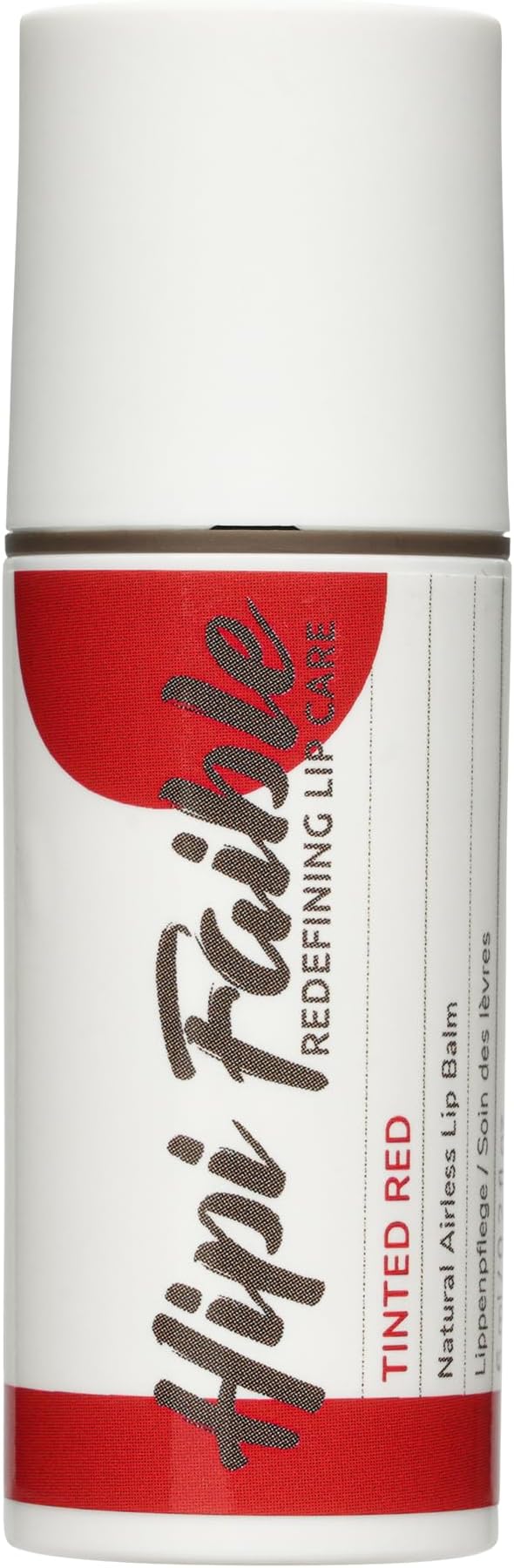 Tinted Red Intensive Lip Care for Dry Lips - Premium Natural Cosmetics Lip Balm with Organic Wool Wax, Hygienic 6 ml Pump Dispenser, with Colour