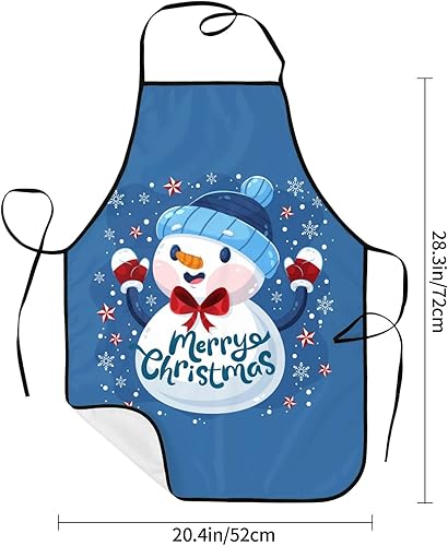 Miniatura 6 de Delantal de cocina de nieve de Navidad para delantales impermeables de cocina, barbacoa y babero Pubnico para chefes, mujeres y hombres