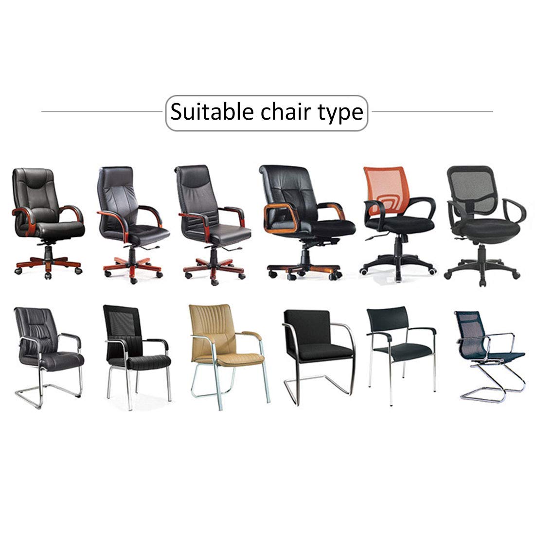 2 Copribraccioli Per Sedia Ufficio - Elasticizzati, Nero, 45x8.5 Cm, Lavabili - Foto 6