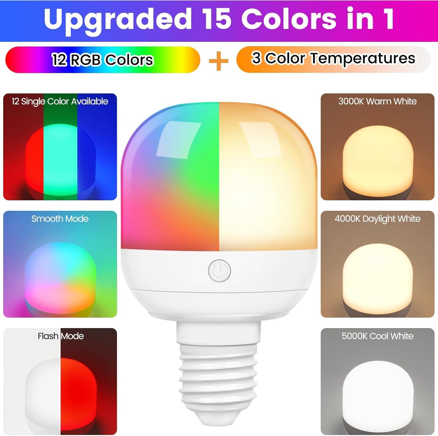 2-Pack Rechargeable Battery Operated Light Bulb with Remote & Timer image 2