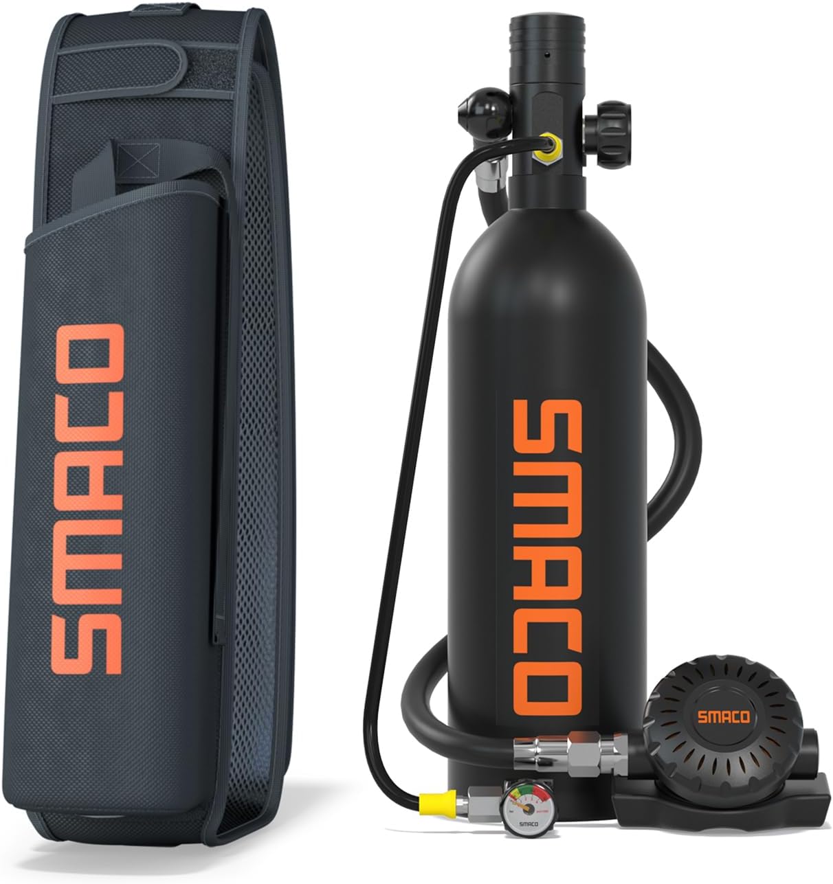 SMACO S400Pro Mini Scuba Tank with 1.0L Capacity Support Underwater Breathing Diving Tank for Diving Practice/Bottom Cleaning/Spare Cylinders