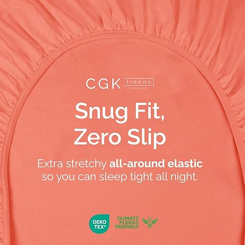 Miniatura 2 de CGK Unlimited - Sábana bajera ajustable, se adapta a colchones de hasta 16 pulgadas, extrasuave, sin arrugas, transpirable, tamaño matrimonial,