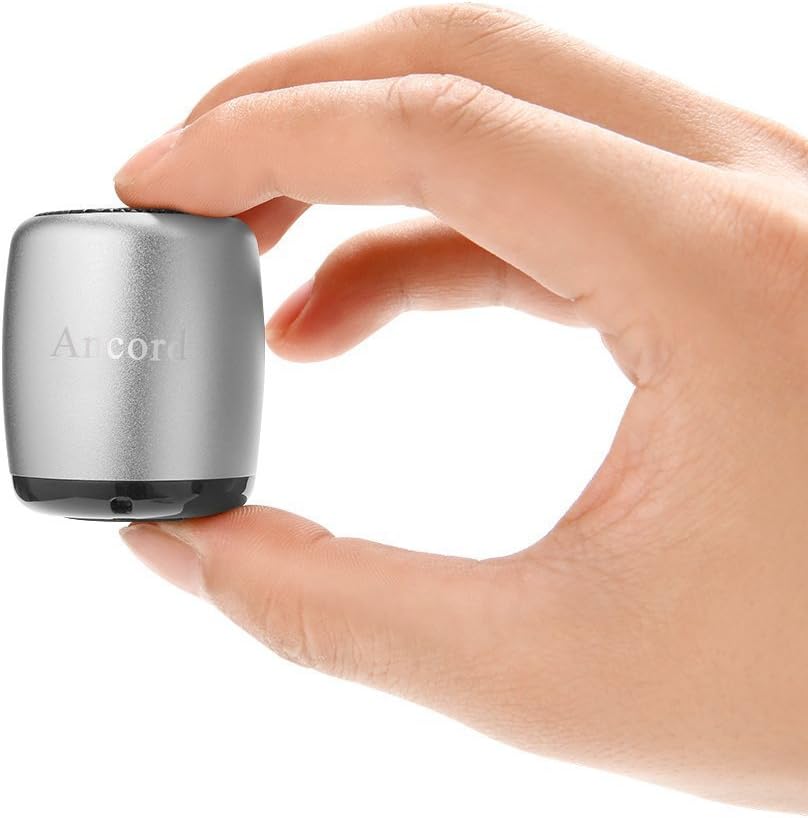 Micro Bluetooth Speaker TWS System Portable Tiny Body Loud Voice Shutter Button Selfie Features (Silver)