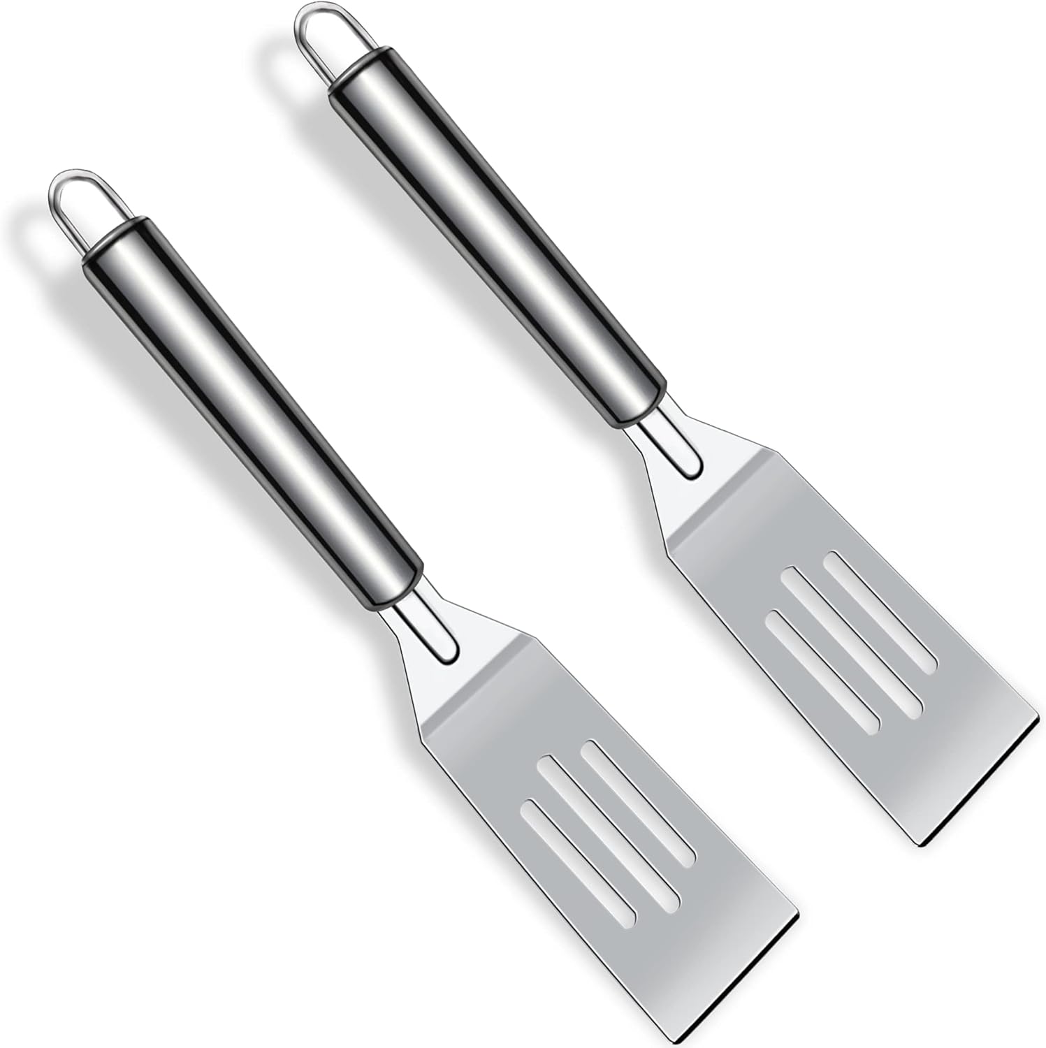 Small Metal Spatula Set - 2Pcs Mini Spatulas for Cooking and Baking, Premium Stainless Steel Brownie Spatulas for Kitchen Use