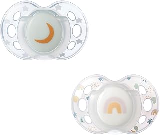 Tommee Tippee Nighttime pacifier, 18-36 months, 2 pack of glow in the dark pacifiers with reusable sterilizer pod