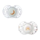 Nighttime pacifier, 18-36 months, 2 pack of glow in the dark pacifiers with reusable sterilizer pod