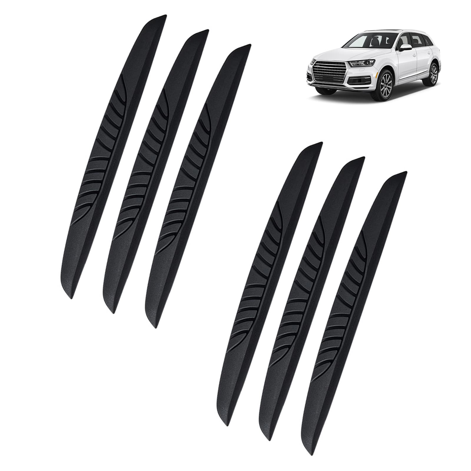 6 Pcs Car Trim Protectors - Car Window Door Edge Guards (Black)