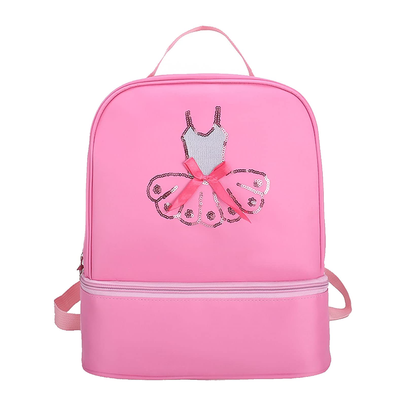 Yitengteng Ballet Dance Backpack for Little Girls - Ballerina Pink Bag for Toddlers - Gymnastics & Latin Dance - Yoga, Tap, Jazz Storage Bag