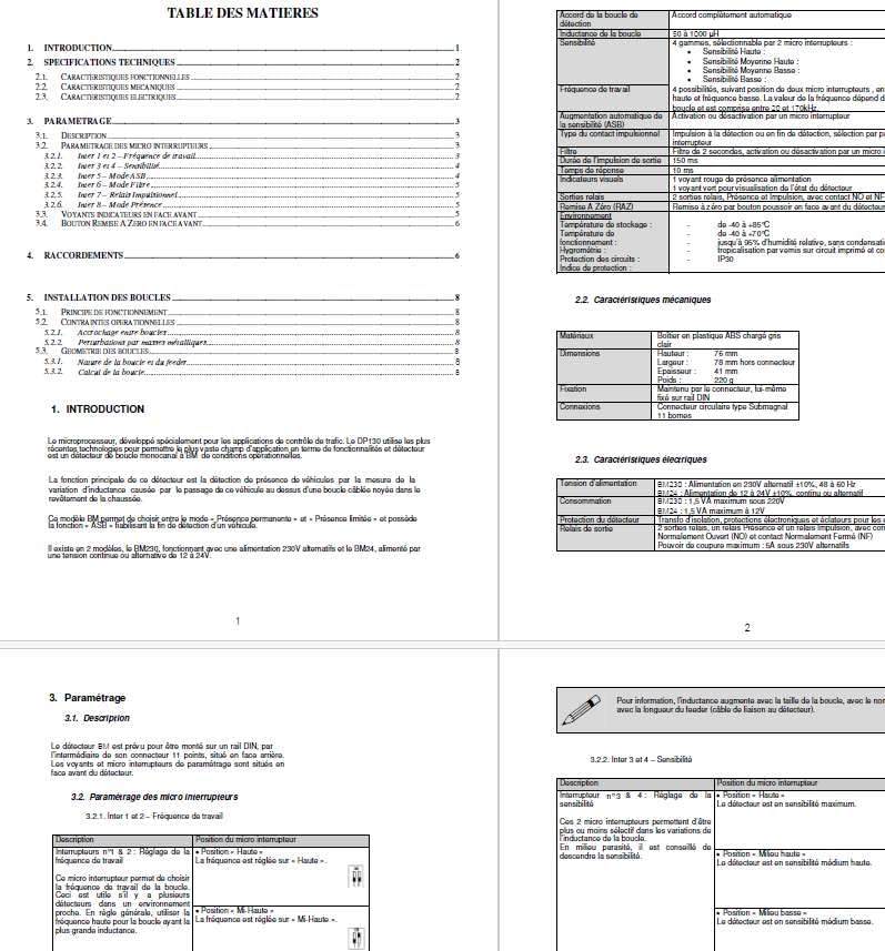 Détecteur inductif de Boucle magnétique pour barrière de Parking/capteur de Boucle pour l'accès de véhicule en 220 Vac, Notice en français
