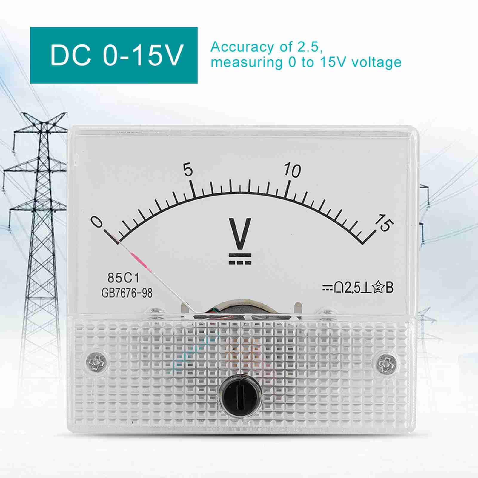 Stromvoltmeter, DC Analog 85C1 Strom Voltmeter Spannung, 2,5 Genauigkeit Voltag, Analog Voltmeter Panel für Experimente, Montage Analog Voltmeter Tester Panel (0-30V)(#4)