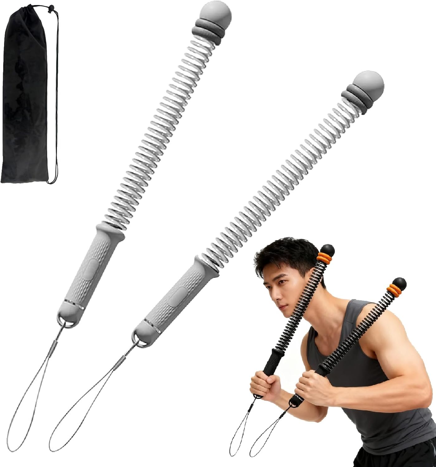 Ropeless Battle Ropes,2026 New Adjustable Cordless Battle Ropes,Portable Battles Rope for Home Gym,Adjustable Resistance,Secure Anti-Slip Handles