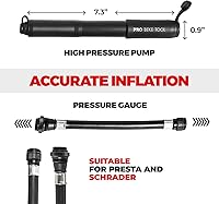 Vista 3 de Pro Bike Tool Mini Bike Pump - Compact and Portable Bicycle Tire Pump for Fast Inflation - Compatible with Presta and Schrader Valves - Lightweight