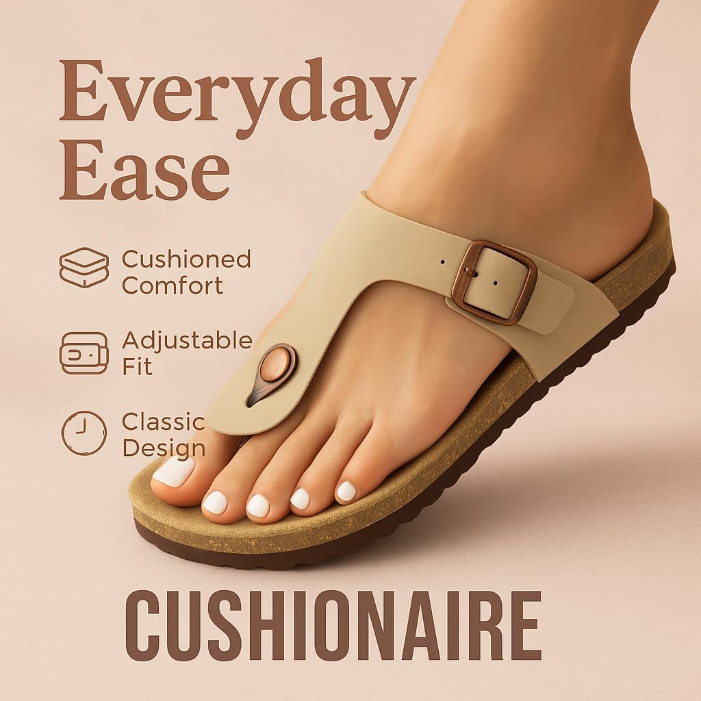 CUSHIONAIRE Women's Leah Cork Footbed Sandal With +Comfort - Image 2