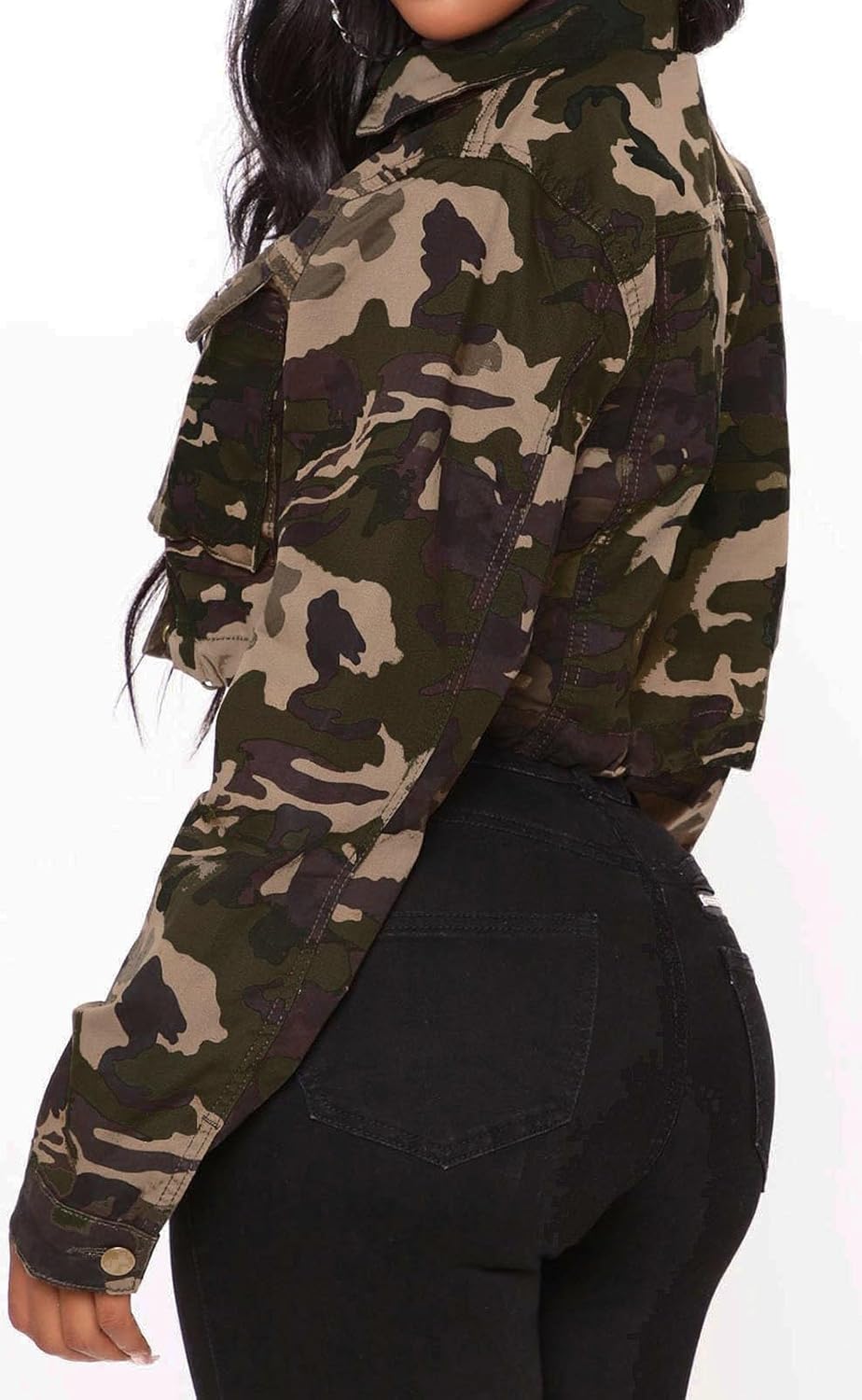 sexycherry Casual Jackets for Women Full Zip Up Long Sleeve Lightweight Outwear Bomber Coats with Pockets - Image 3