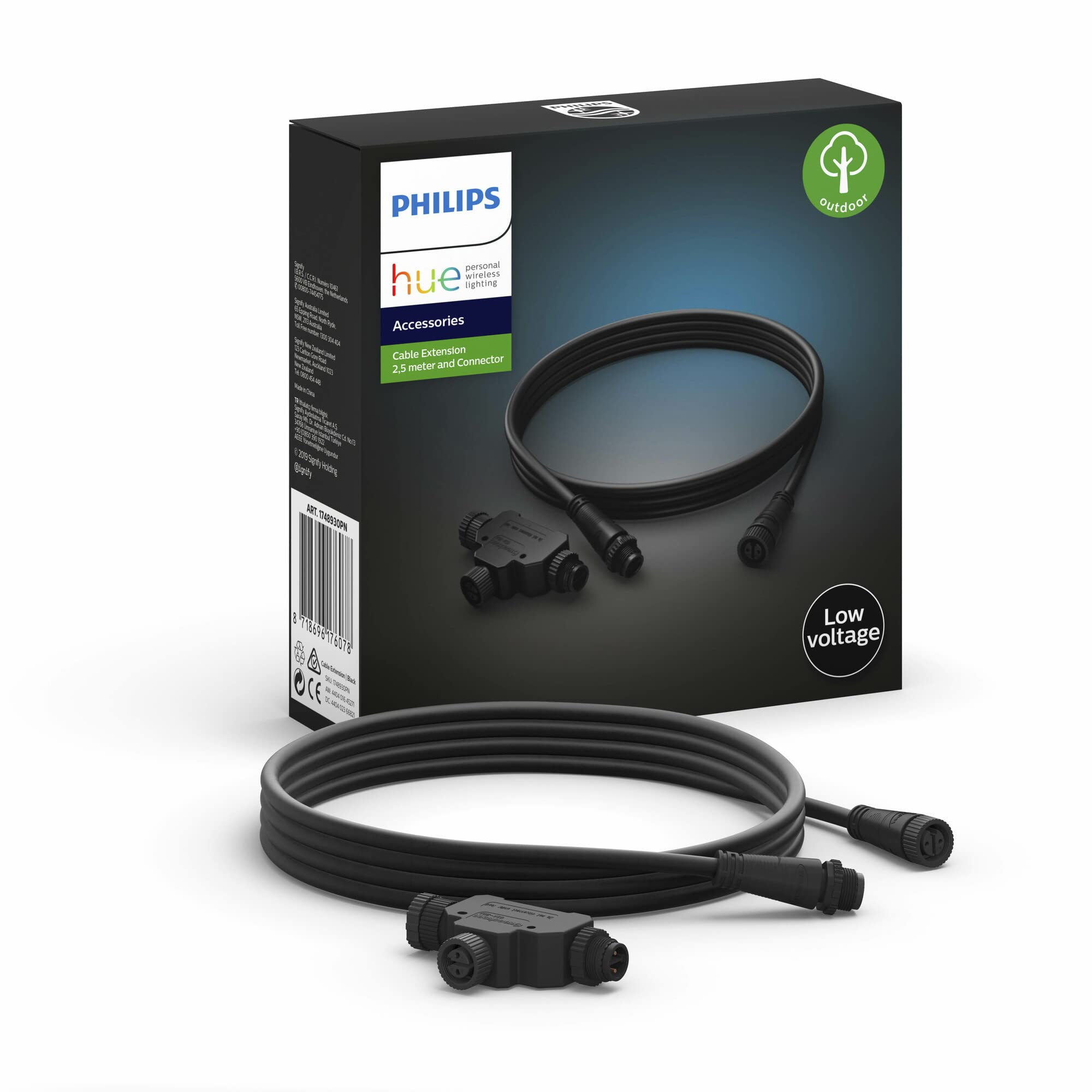 Philips Hue Dış Mekan Low-Voltage Uzatma Kablosu 2,5M + T-part EU