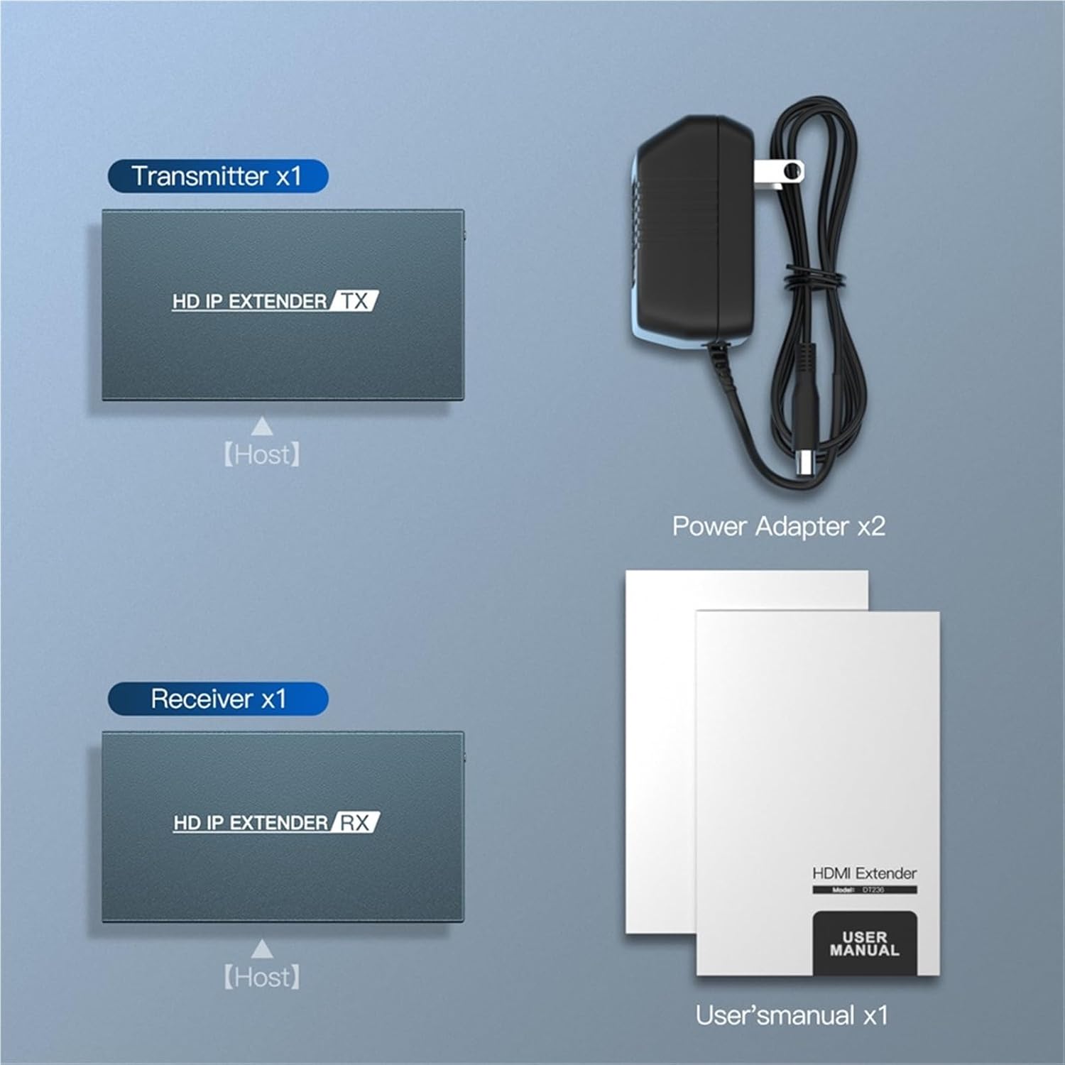 ZY-DT236 IP HDMI Extender 200m Over UTP/STP CAT5 CAT5e CAT6 Extender HDMI with IR LAN Network RJ45 HDMI Extender Ethernet(One RX,EU Power Plug)