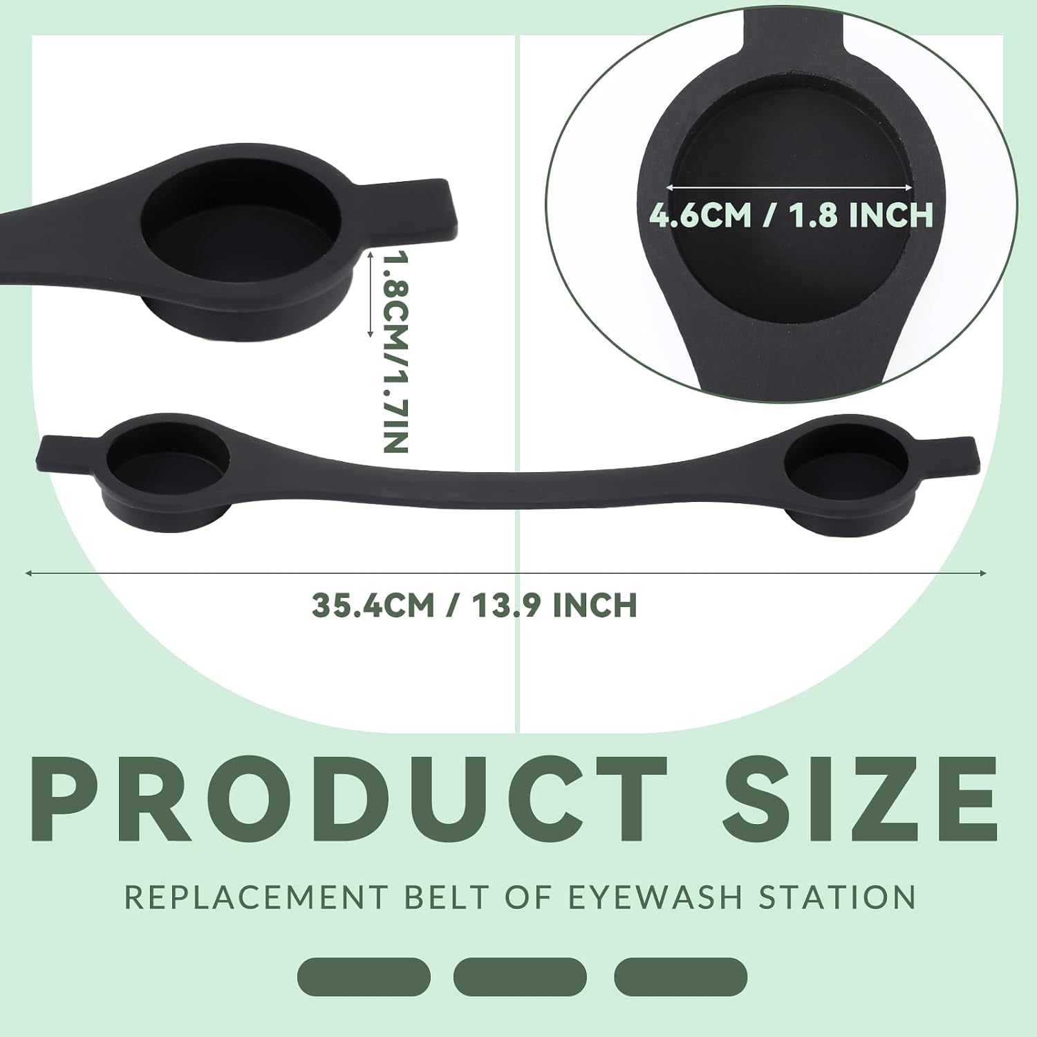 2 Pcs Emergency Eye Wash Station Replacement Pull Strap PVC Rubber
