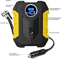 Vista 2 de Compresor de aire digital para bomba automática de coche Inflador de neumáticos portátil con luz LED DC 12V