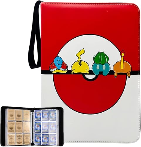 Colección de juegos de cartas coleccionables para libros tarjetero con 9 bolsillos se adapta a 900 tarjetas con 50 fundas extraíbles 900 amarillo