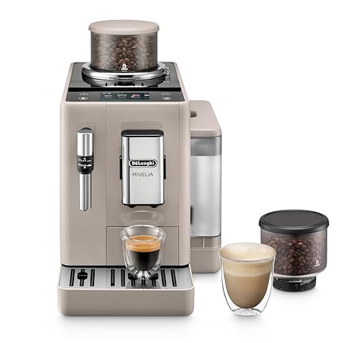 Immagine del prodotto De'Longhi Rivelia Perfetto EXAM440.35.BG, Macchina da Caffè Automatica, Chicchi Macinati al Momento, Portachicchi Intercambiabile, Montalatte Classico, 8 Ricette, Display Touch a Colori, Colore Beige