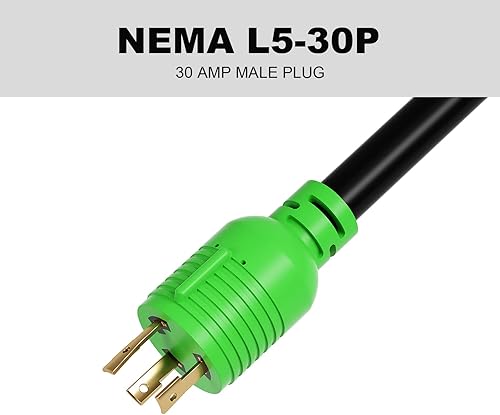Miniatura 2 de oviitech NEMA L5-30P a NEMA 14-50R RV Generator Adapter Cable de alimentación, 250V, SJTW 10AWG* 3C, adaptador de conversión de generador macho de