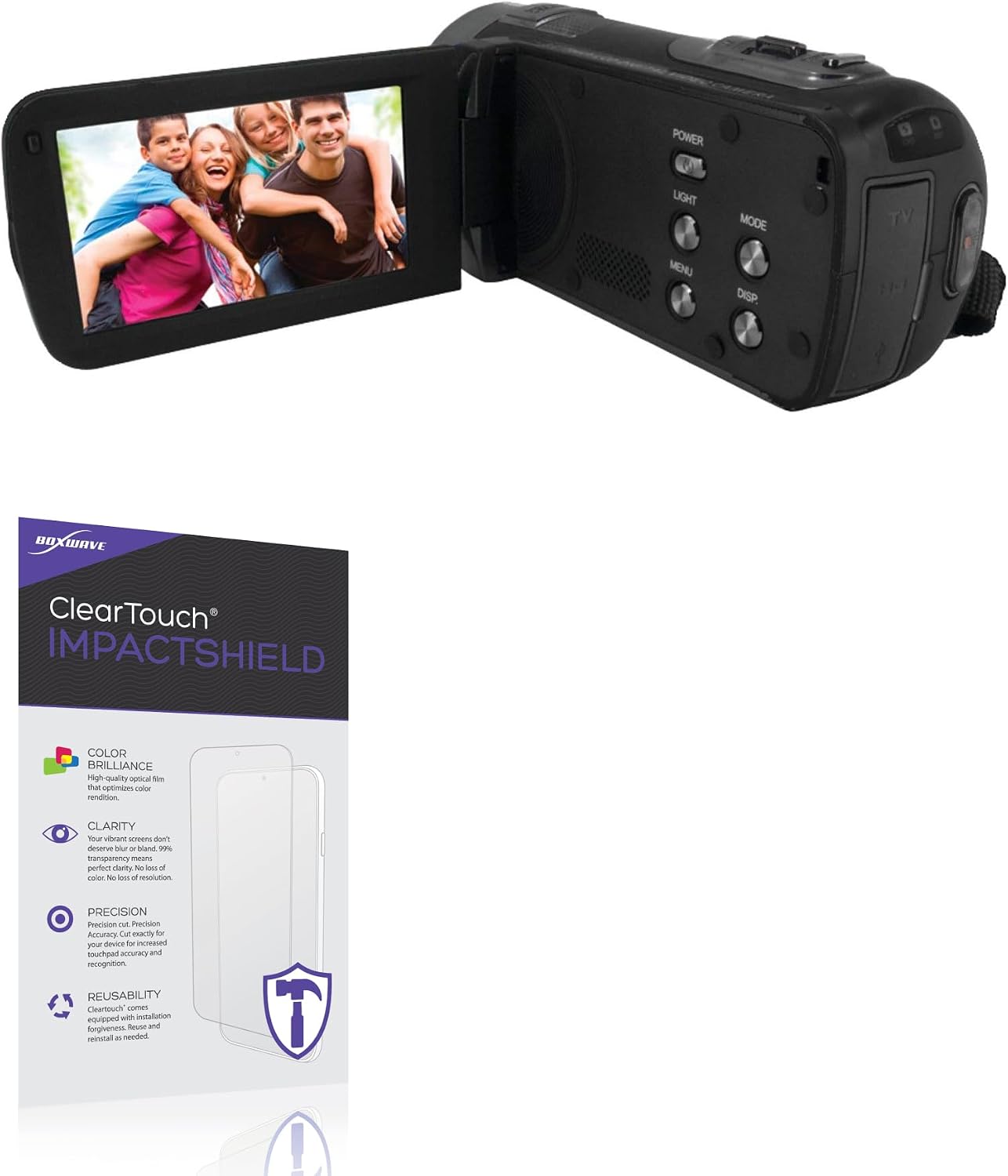 BoxWave Screen Protector Compatible With Bell Howell DV50HD Fun-Flix - ClearTouch ImpactShield (2-Pack), Impenetrable Screen Protector Flexible Film