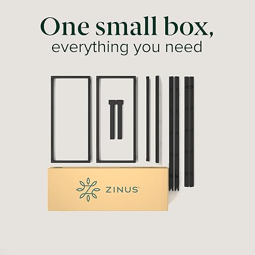 Miniatura 20 de Zinus plataforma de cama/Base de colchón de 14 pulgadas, no necesita sommier/soporte de rejilla de acero, cama doble, Acero, Negro