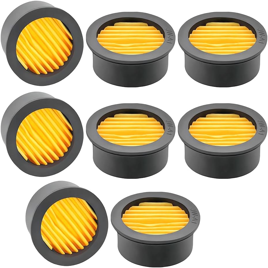 8 Pack Air Compressor Filter Elements, Air Compressor Air Filter, Intake Filter Silencer Elements Sound Muffler Parts for Replacement Compressor Air Filter Element, Yellow