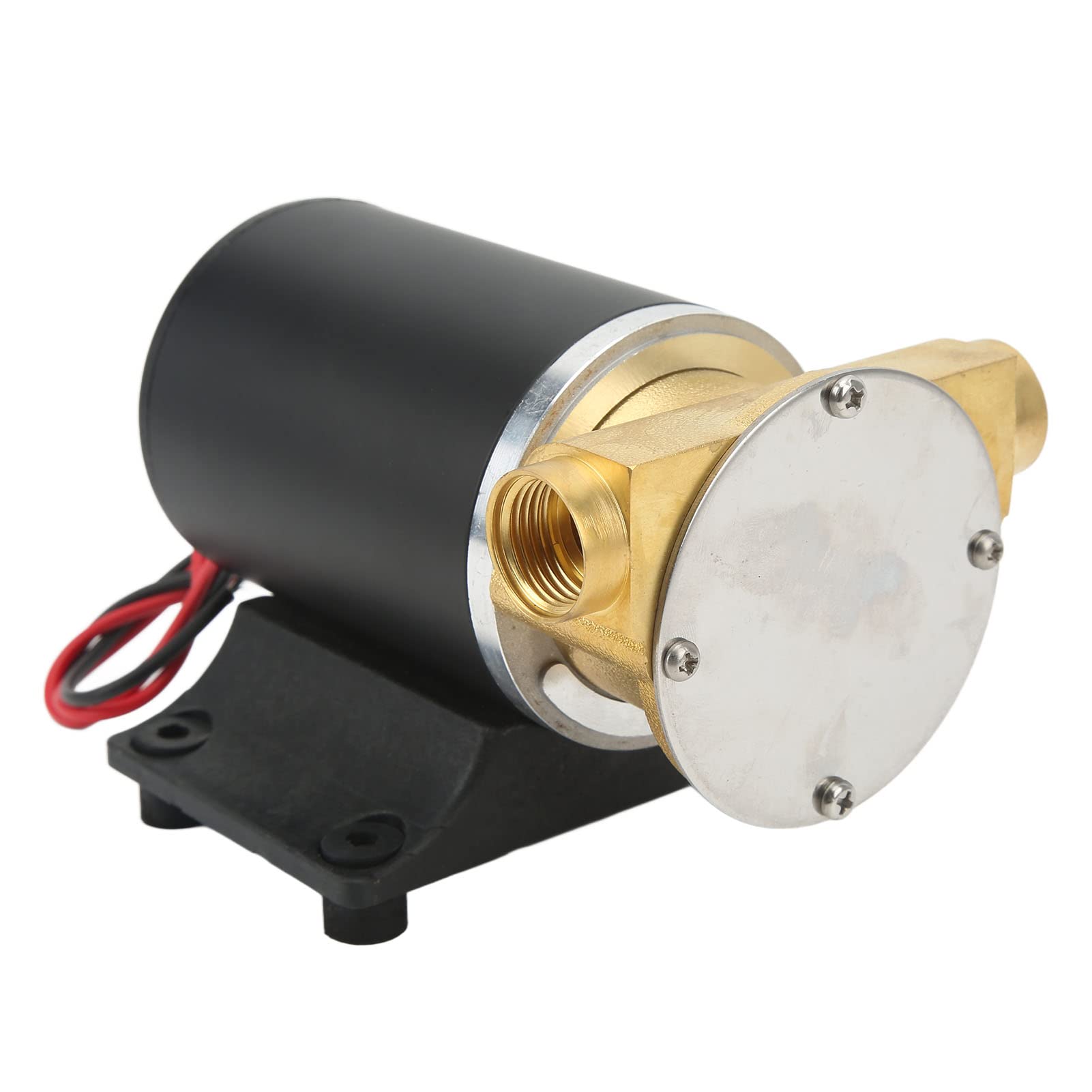 Fockety Bilgenpumpe, 360GPH Selbstansaugende Impeller Boot Bilgenwasserpumpe mit Permanentmagnetmotor Messinglaufrad Edelstahlwelle, 3/8-Zoll-Pumpenport-Marine-Lenzpumpe für Boote für Meerwasser(12V)